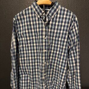 J.Crew Men’s Gingham Button-Down Shirt – Size Large – 100% Cotton